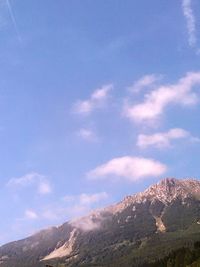 Scenic view of mountains against cloudy sky