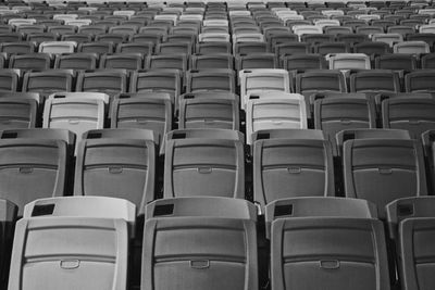 Full frame shot of empty seats in stadium