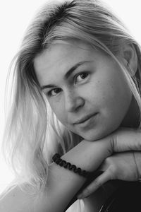 Close-up portrait of a beautiful young woman