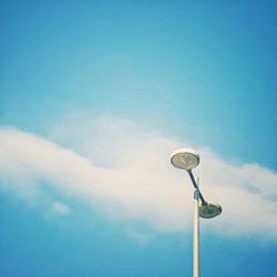 Low angle view of street light against sky