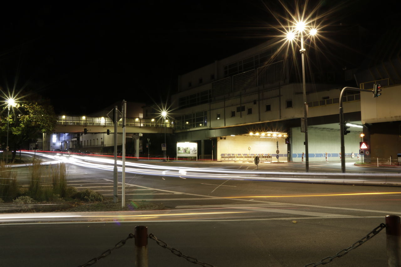 LIGHT TRAILS ON CITY STREET