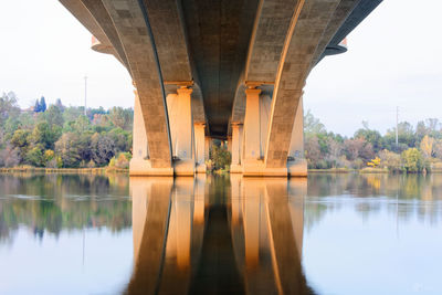 Bridge over river against sky