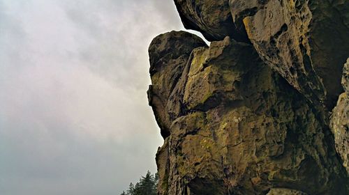 Low angle view of rock formation