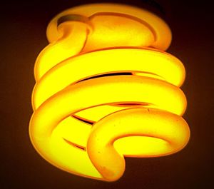 Close-up of yellow light bulb
