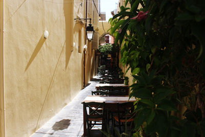 Narrow alley amidst buildings