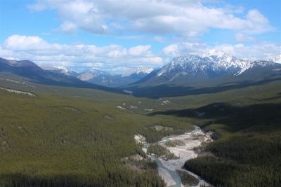 Scenic view of mountains against sky