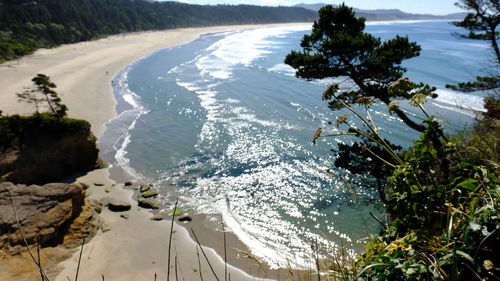 High angle view of sea shore