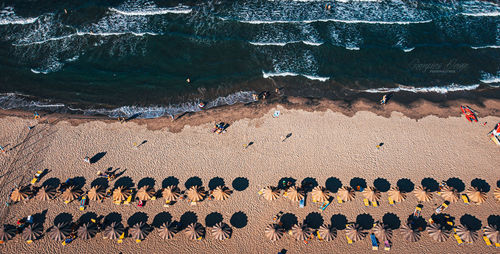 High angle view of beach