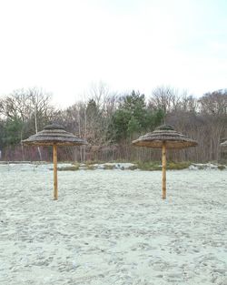 Gazebo in park against sky