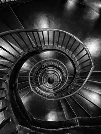 Directly below shot of spiral staircase