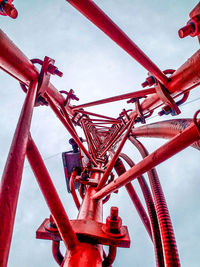 Low angle view of bicycle against sky