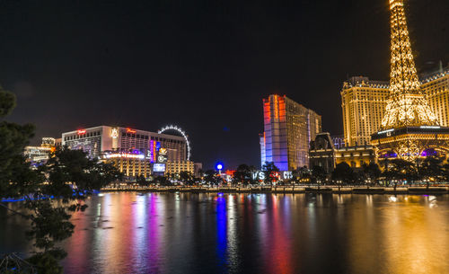 Illuminated city at night