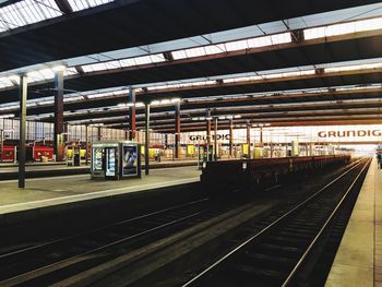 Train at railroad station platform