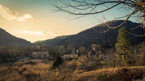 Scenic view of mountains against sky