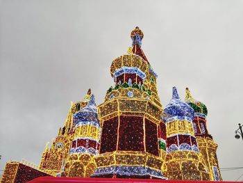 Low angle view of statue against sky