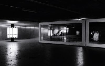 Illuminated building at night