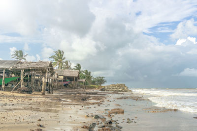 Scenic view of beach against sky