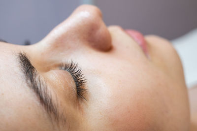 Close-up of man with eyes closed