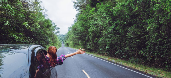 People walking on road