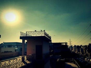 View of buildings at sunset