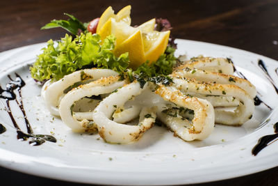 Close-up of meal served in plate