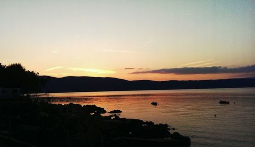 Dramatic sky over sea during sunset