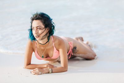 Young woman on beach