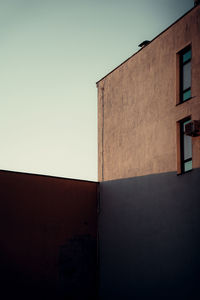 Low angle view of building against clear sky