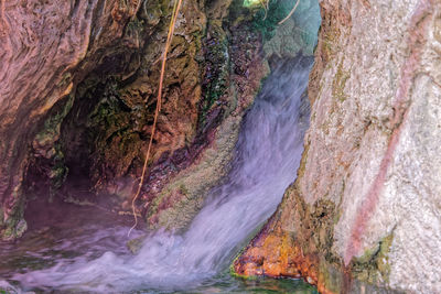 Scenic view of waterfall