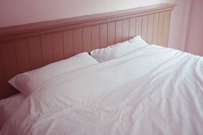 Close-up of blanket on bed at home