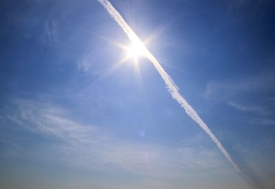 Low angle view of vapor trail in sky