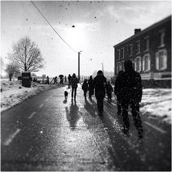 Woman walking in city