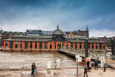 Fishmarkt building at the altona district on the banks of the elbe river in hamburg