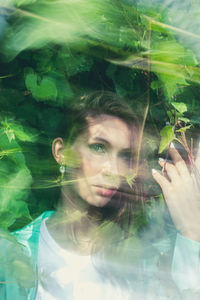 Portrait of young woman looking away