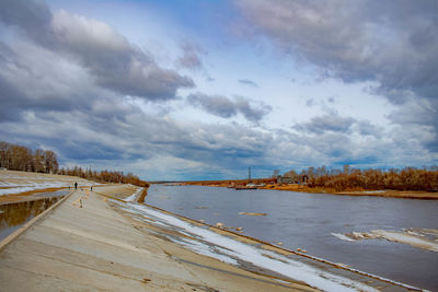 Scenic view of river against sky