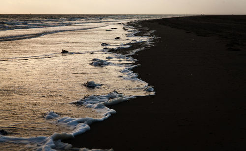 Scenic view of beach during sunset