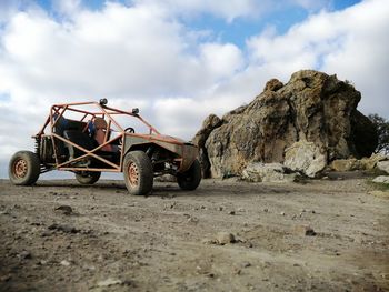 View of vehicle on road against sky