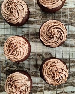 Close-up of chocolate cake on table