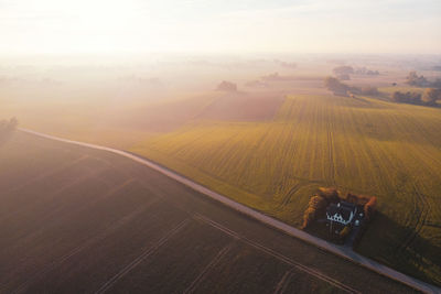 Aerial view of road passing through landscape