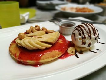 Close-up of sweet food in plate