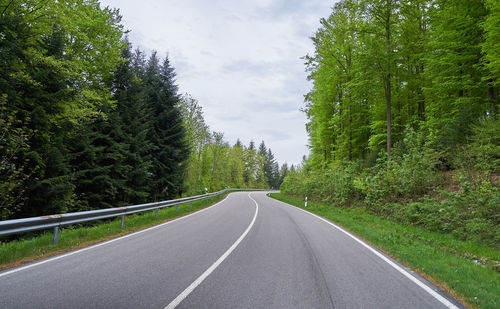 Asphalt road with turns through the schwarzwald forest in germany