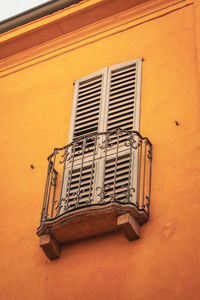 Low angle view of window on building