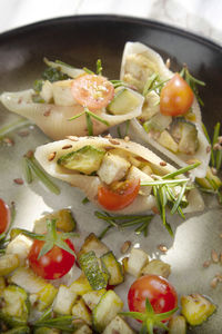 High angle view of salad in plate