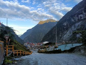 Scenic view of mountains against sky