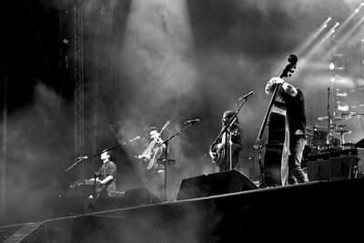 Panoramic view of people at music concert