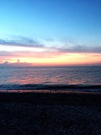 Scenic view of sea at sunset