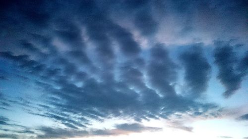 Low angle view of cloudy sky