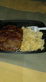 Close-up of food on table