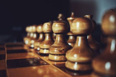 Close-up of chess pieces