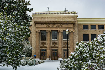 Snow covered court